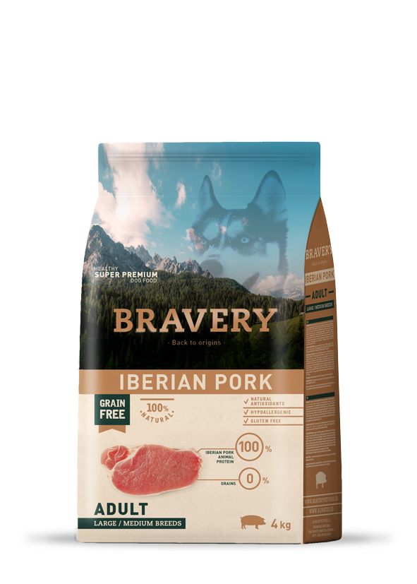 Bravery Grain Free Adult Dog Kibble - Iberian Pork 4kg