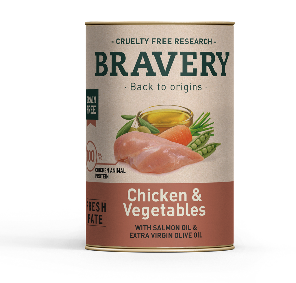 Bravery Dog Wet Food - Chicken & Vegetables 12 x 290g cans