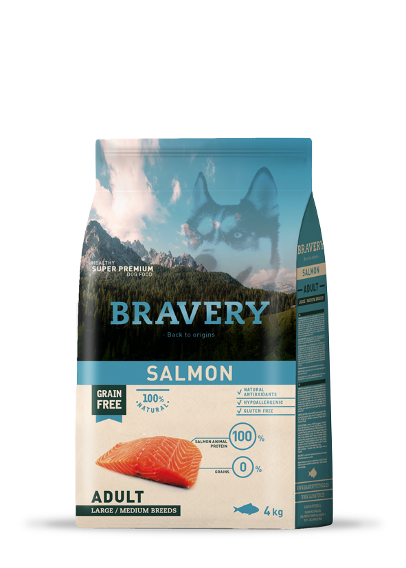 Bravery Grain Free Adult "DOG" Kibble (SALMON) 4kg