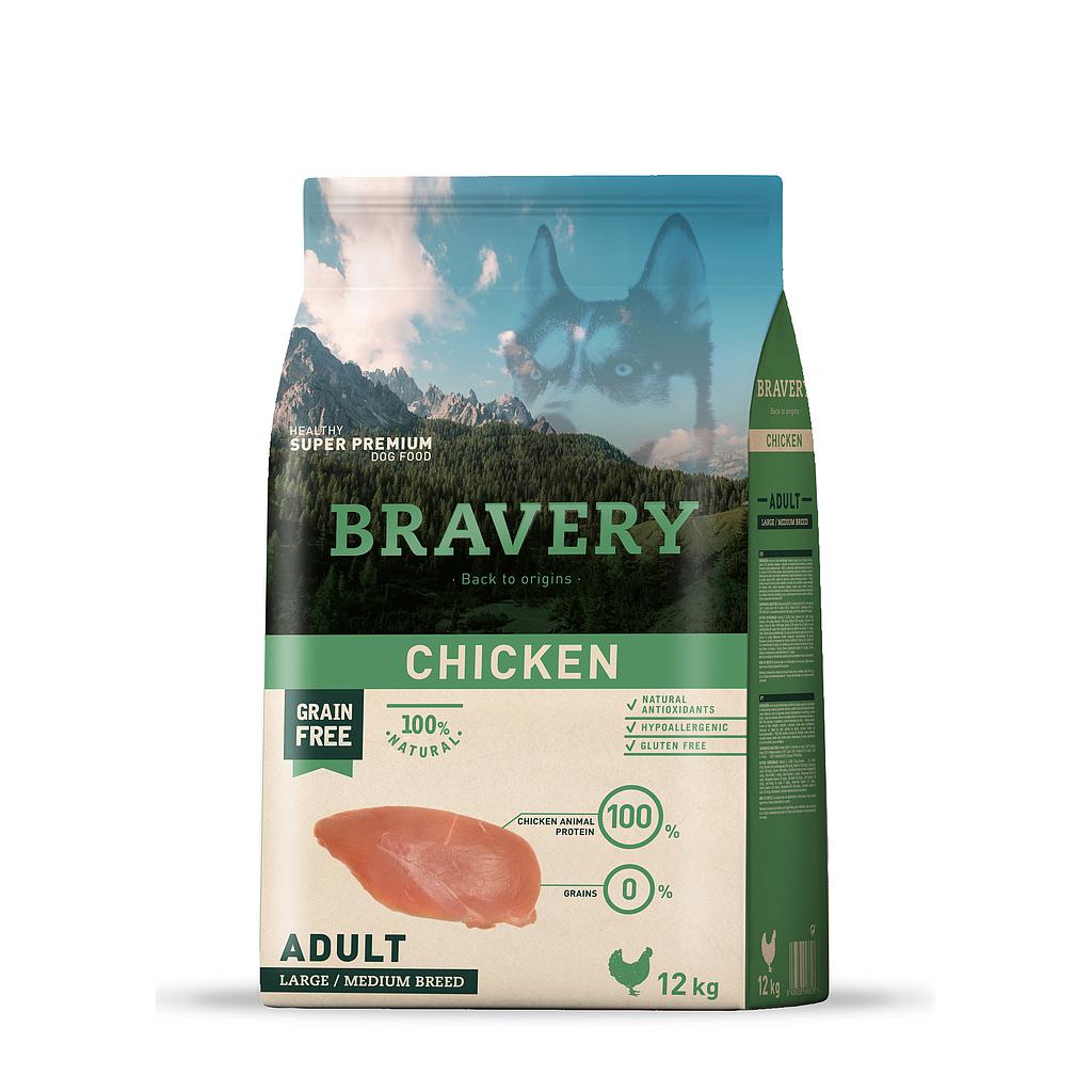 Bravery Grain Free Adult "DOG" Kibble (CHICKEN) 12kg