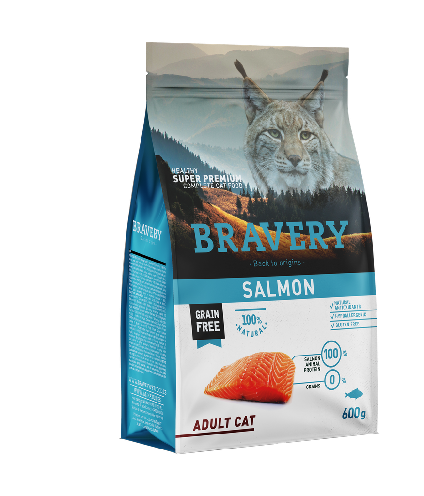 Bravery Grain Free Adult "CAT" Kibble (SALMON) 600g