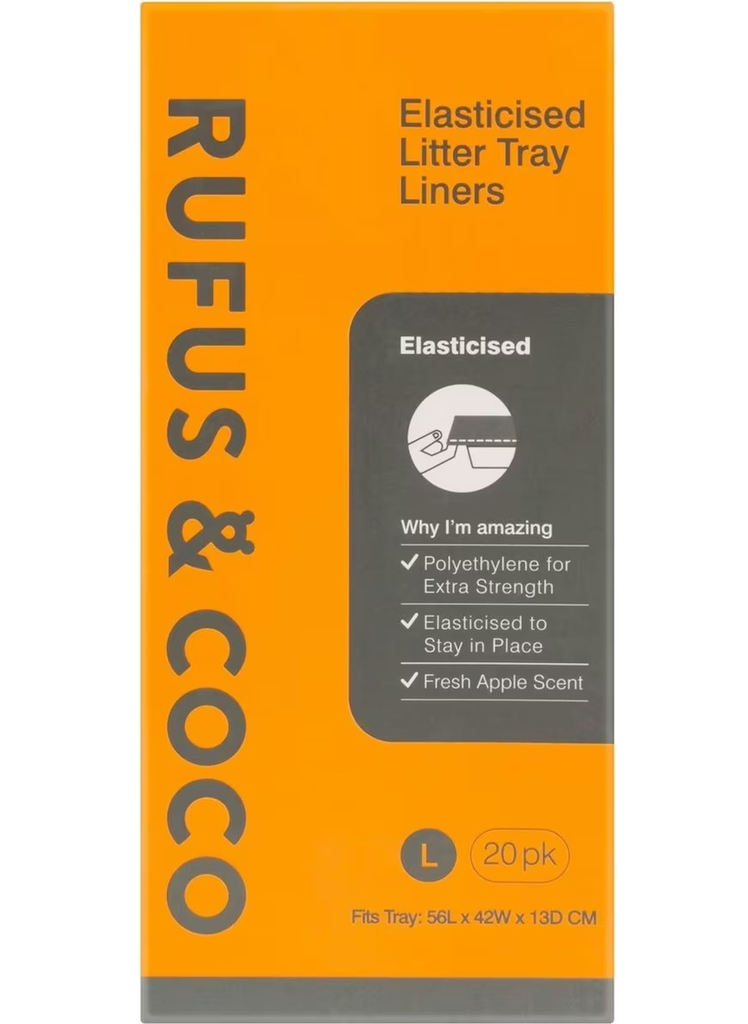 Rufus & Coco PE Elasticised Litter Tray Liners - Large (Pack of 20)