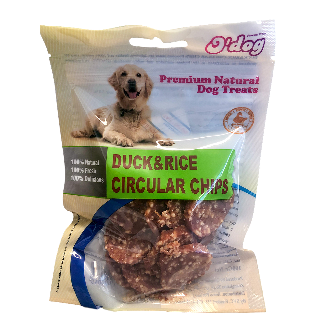 O'Dog Duck & Rice Circular Chips 100g