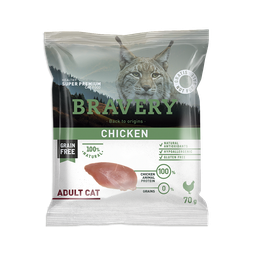 [BRCSAMPLE1] Bravery Grain Free Adult "CAT" Kibble (CHICKEN) SAMPLE 70g