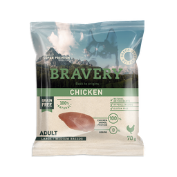 [BRDSAMPLE4] Bravery Grain Free ADULT "DOG" Kibble (CHICKEN) SAMPLE 70g